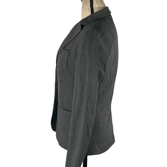 Gap Blazer Women's Size 2 Gray Wool Blend Button Front Long Sleeve Pockets Lined - Picture 4 of 7